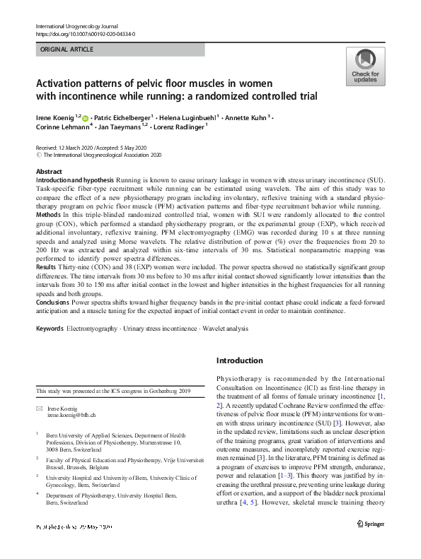(PDF) Activation patterns of pelvic floor muscles in women with