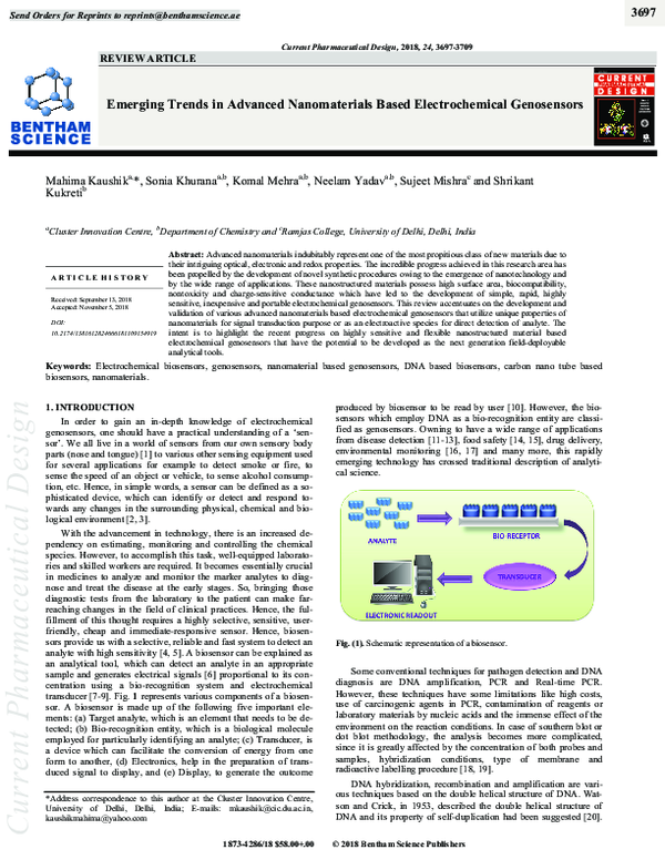 (PDF) Emerging Trends in Advanced Nanomaterials Based Electrochemical ...