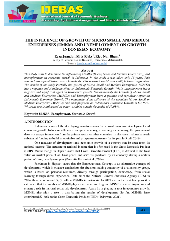 (PDF) The Influence of Growth of Micro Small and Medium Enterprises ...