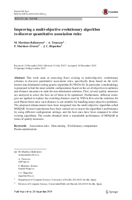 (PDF) Improving Multiobjective Evolutionary Algorithm by Adaptive ...
