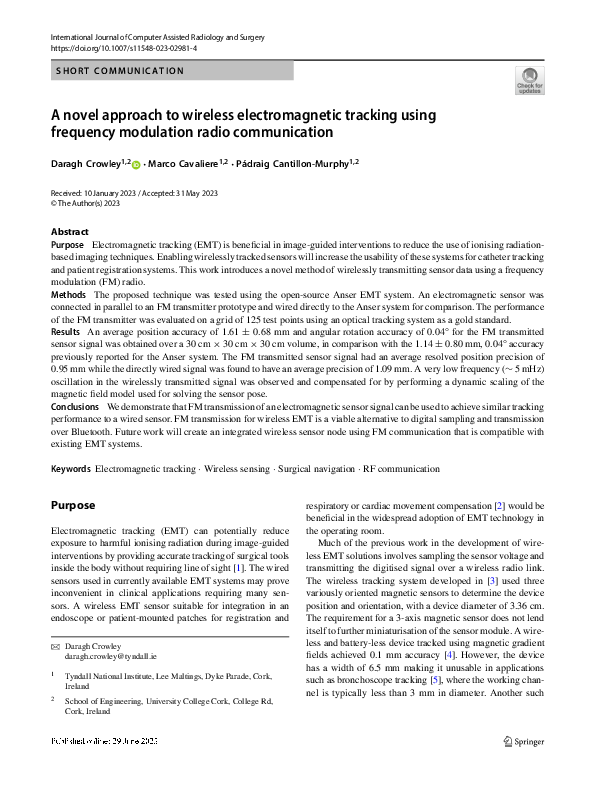 (PDF) A novel approach to wireless electromagnetic tracking using ...