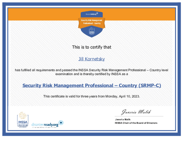 (PDF) Security Risk Management Professional - Country Level (SRMP-C ...
