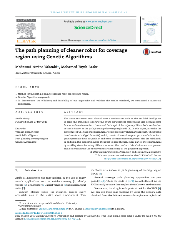 (PDF) The path planning of cleaner robot for coverage region using ...