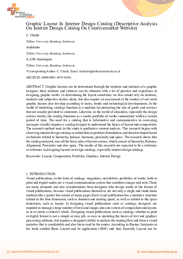 (PDF) Descriptive analysis of graphic layout in interior design catalog