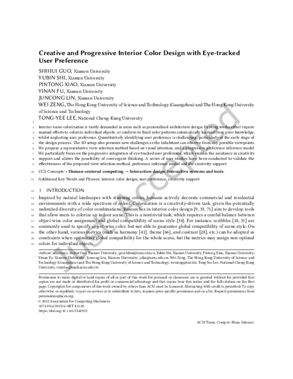 (PDF) Creative and Progressive Interior Color Design with Eye-tracked ...