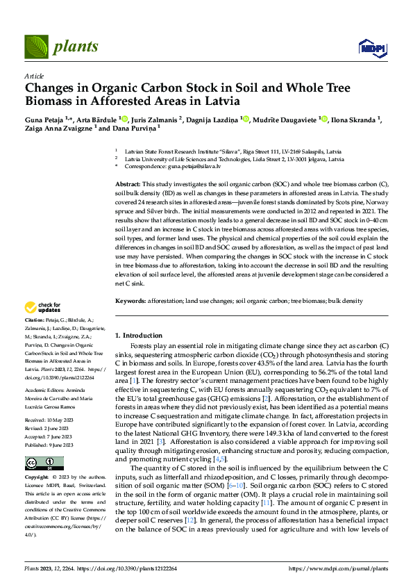 (PDF) Changes in Organic Carbon Stock in Soil and Whole Tree Biomass in ...