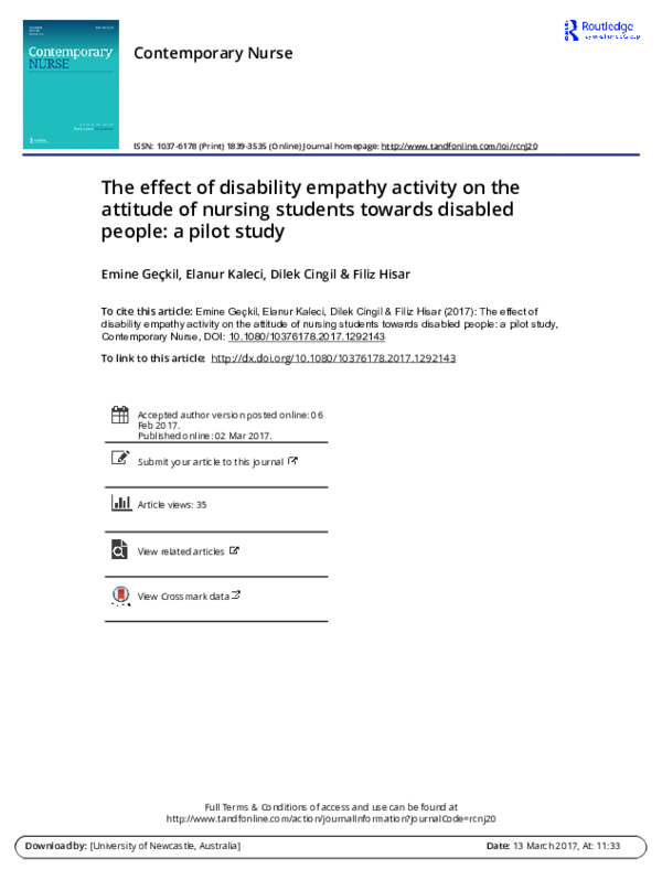 (PDF) The effect of disability empathy activity on the attitude of ...