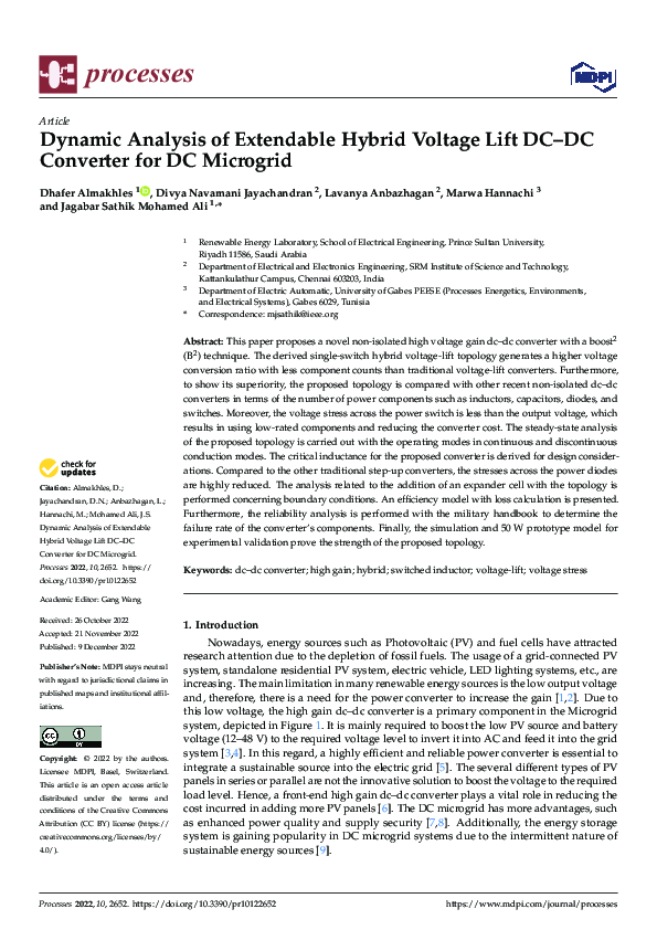 (PDF) Dynamic Analysis of Extendable Hybrid Voltage Lift DC–DC ...