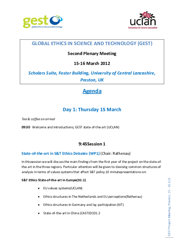 (PDF) Global Ethics in Science and Technology (GEST)