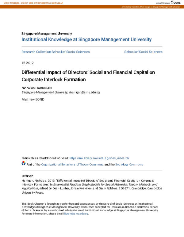 (PDF) Differential Impact of Directors’ Social and Financial Capital on ...