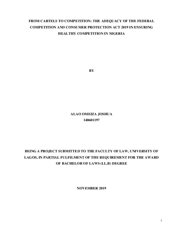 (PDF) THE ADEQUACY OF THE FEDERAL COMPETITION AND CONSUMER PROTECTION ...