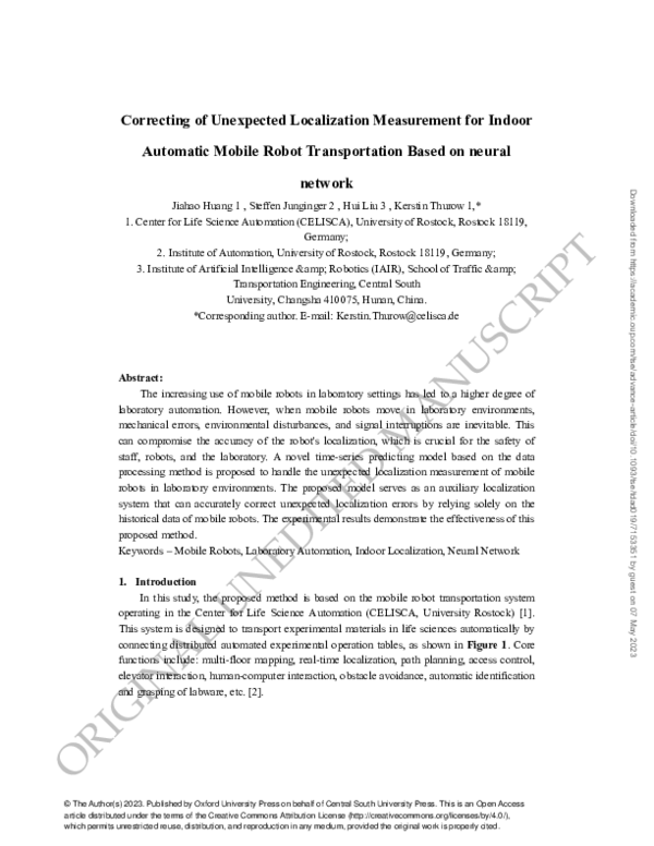 (PDF) Correcting of Unexpected Localization Measurement for Indoor ...