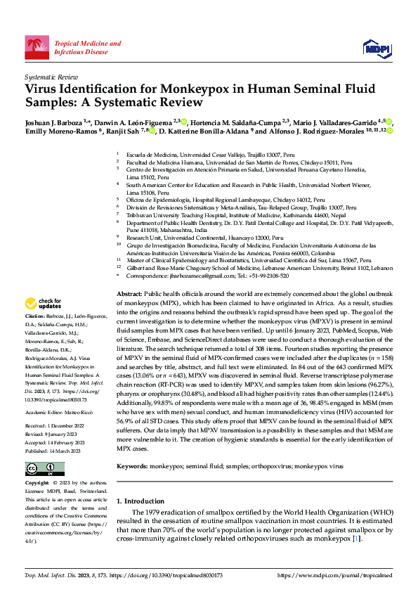 (PDF) Virus Identification for Monkeypox in Human Seminal Fluid Samples ...