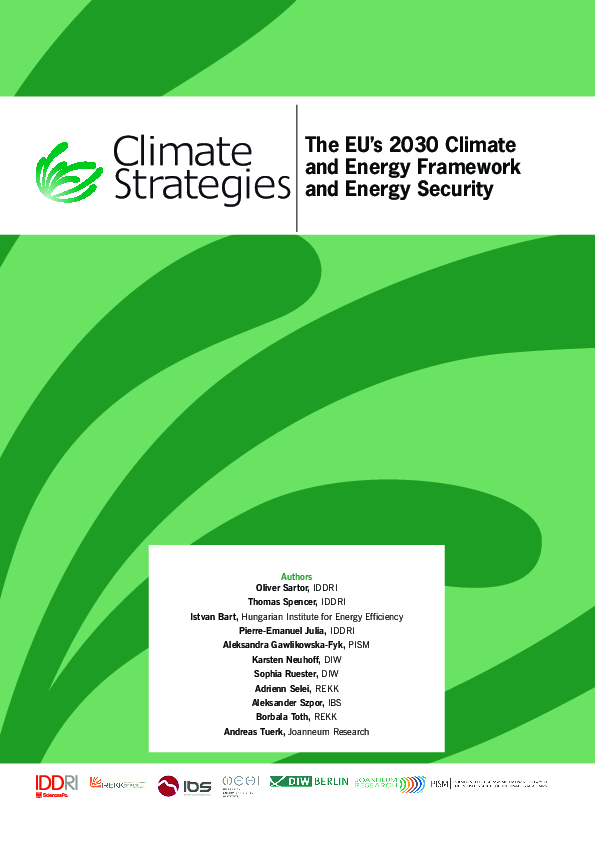 (PDF) The EU's 2030 climate and energy framework and energy security