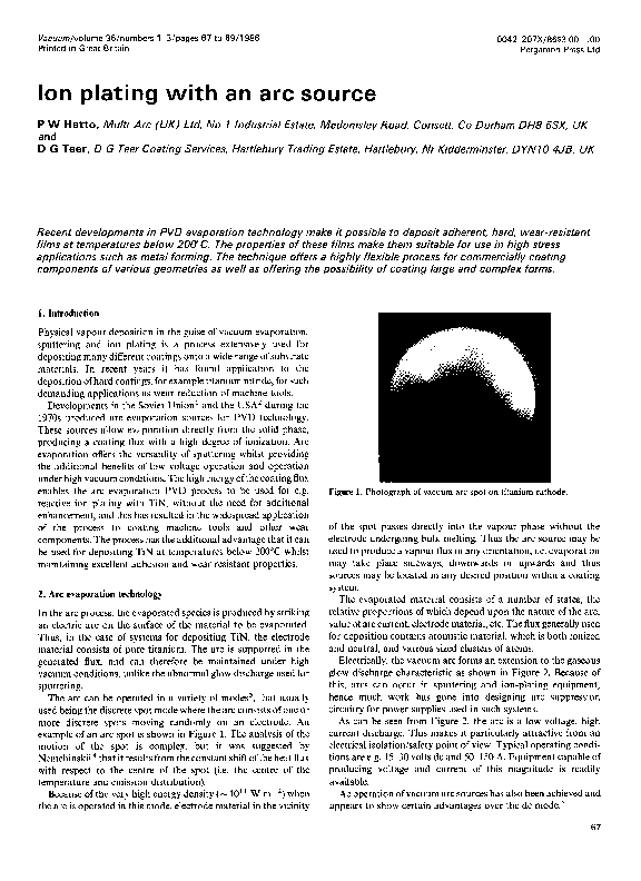 (PDF) Ion plating with an arc source