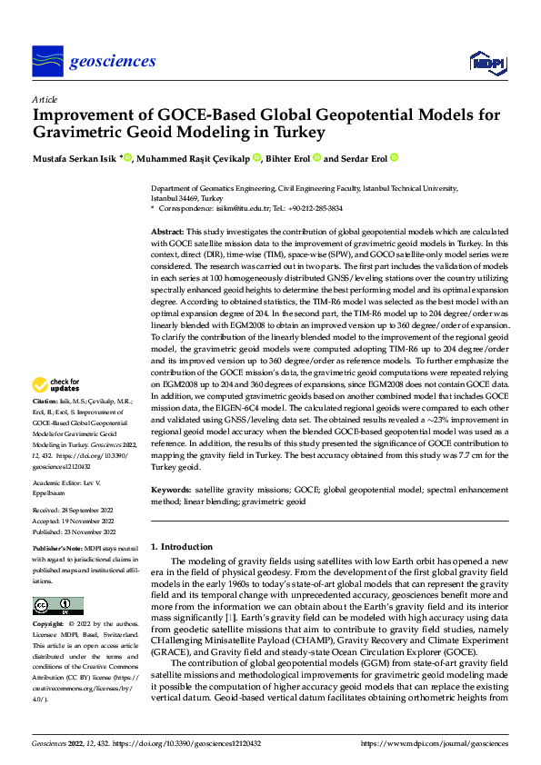 (PDF) Improvement of GOCE-Based Global Geopotential Models for ...