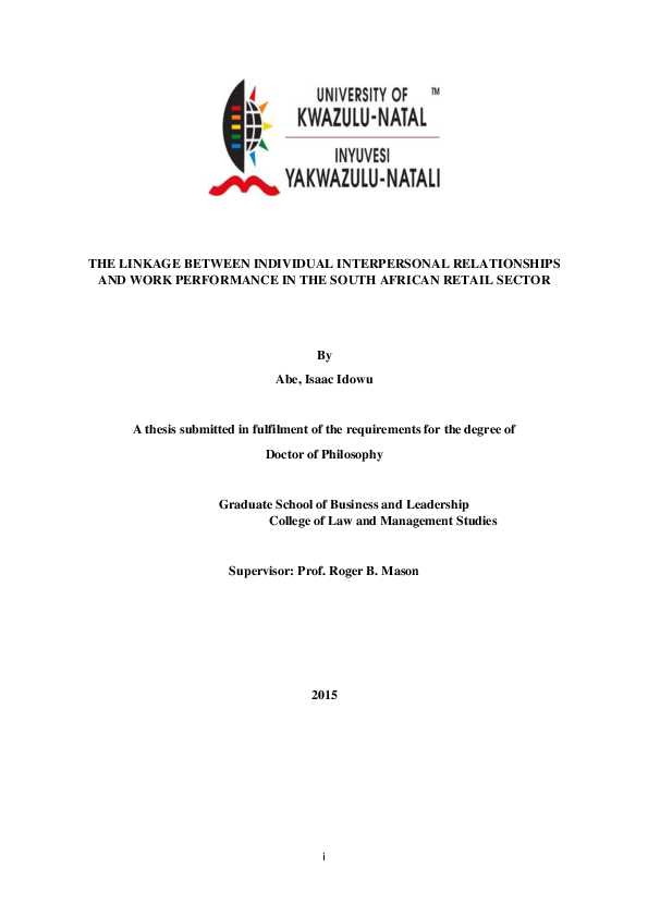 PDF) The linkage between individual interpersonal relationship and