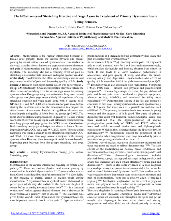 (PDF) The Effectiveness of Stretching Exercise and Yoga Asana in ...