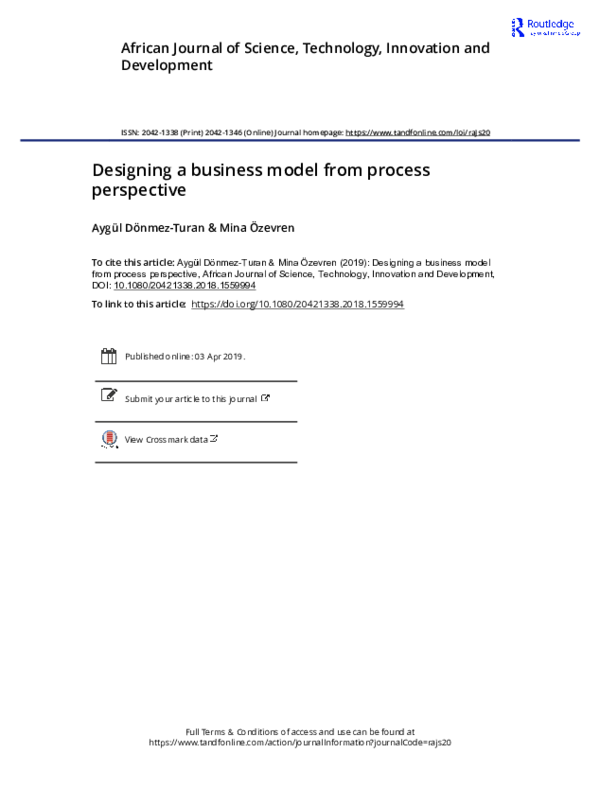 (PDF) Designing a business model from process perspective