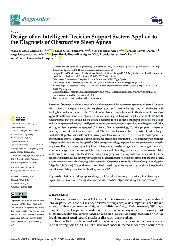 (PDF) Design of an Intelligent Decision Support System Applied to the ...
