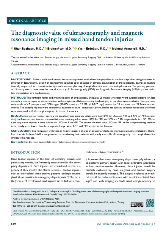 (PDF) The diagnostic value of ultrasonography and magnetic resonance ...