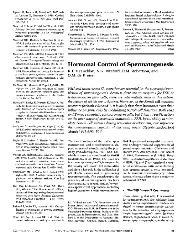 (PDF) Hormonal control of spermatogenesis