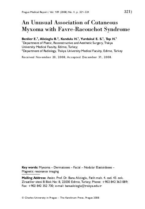 (PDF) An unusual association of cutaneous myxoma with Favre-Racouchot ...