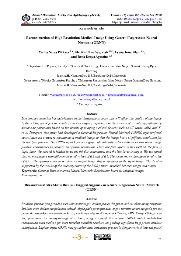 (PDF) Reconstruction of High Resolution Medical Image Using General
