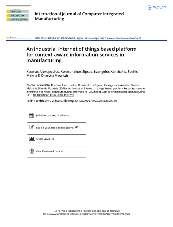 (PDF) An industrial Internet of things based platform for context-aware ...
