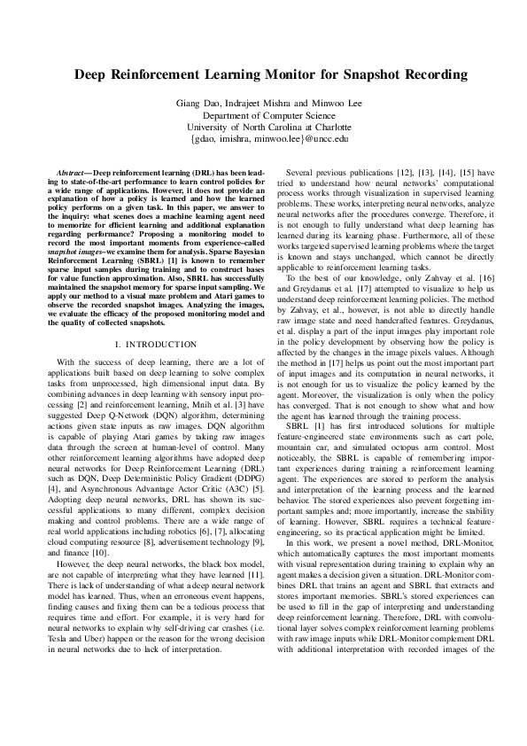 (PDF) Deep Reinforcement Learning Monitor for Snapshot Recording