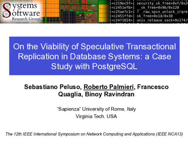 (PDF) On the Viability of Speculative Transactional Replication in ...
