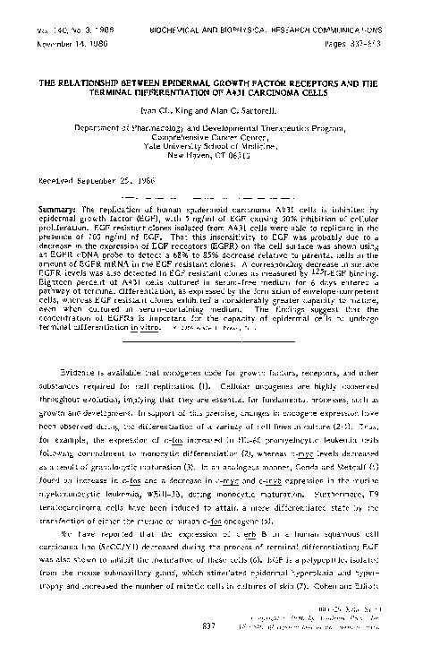 (PDF) The relationship between epidermal growth factor receptors and ...