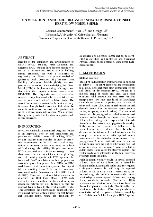(PDF) A Simulation Based Fault Diagnosis Strategy Using Extended Heat ...