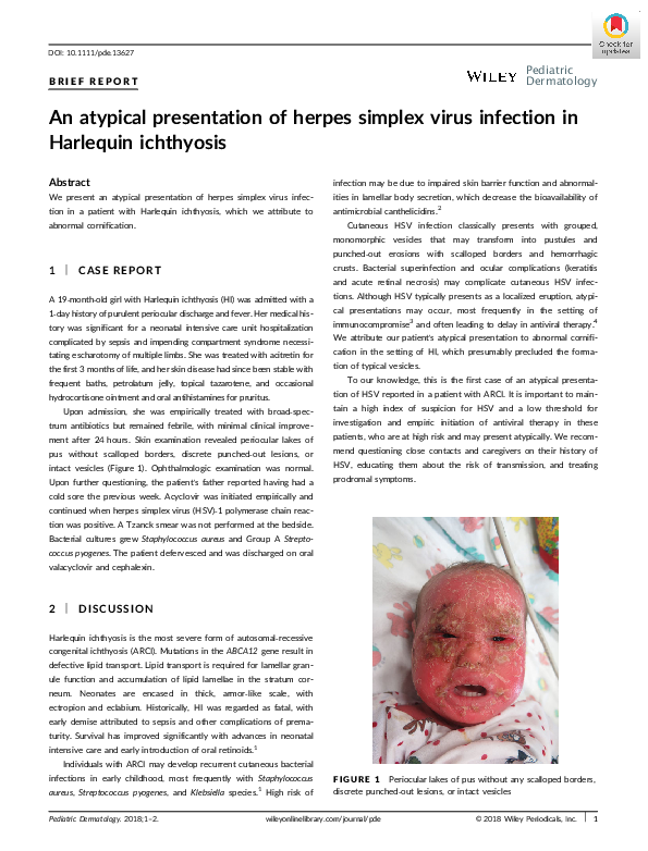 (PDF) An atypical presentation of herpes simplex virus infection in ...