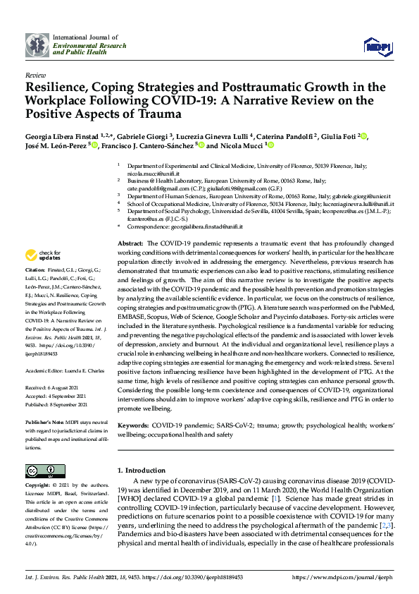 (PDF) Resilience, Coping Strategies and Posttraumatic Growth in the ...