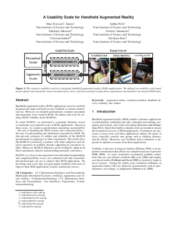 (PDF) A usability scale for handheld augmented reality
