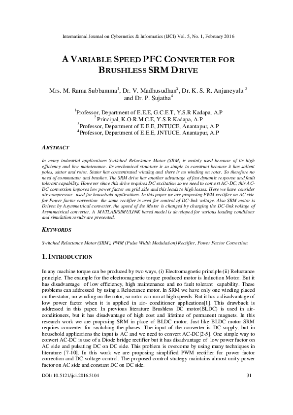 (PDF) A Variable Speed PFC Converter for