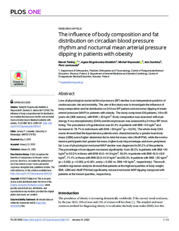 (PDF) The influence of body composition and fat distribution on ...