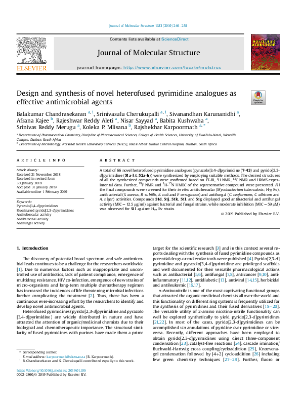 (PDF) Design and synthesis of novel heterofused pyrimidine analogues as ...