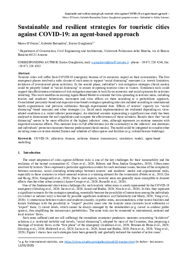 (PDF) Sustainable and resilient strategies for touristic cities against ...