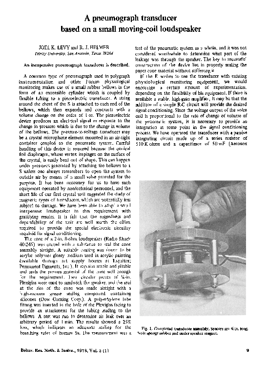 (PDF) A pneumograph transducer based on a small moving-coil loudspeaker