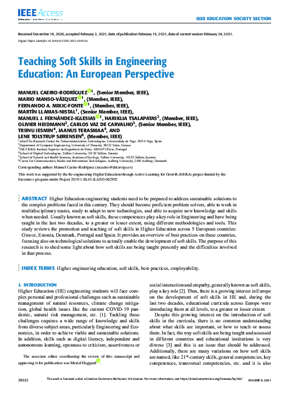 (PDF) Teaching Soft Skills in Engineering Education: An European ...