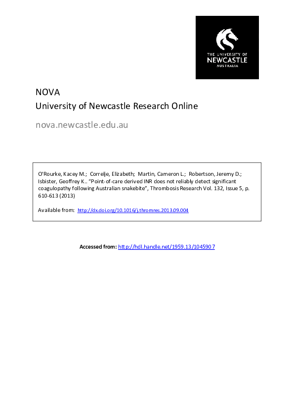 (PDF) Point-of-care derived INR does not reliably detect significant ...