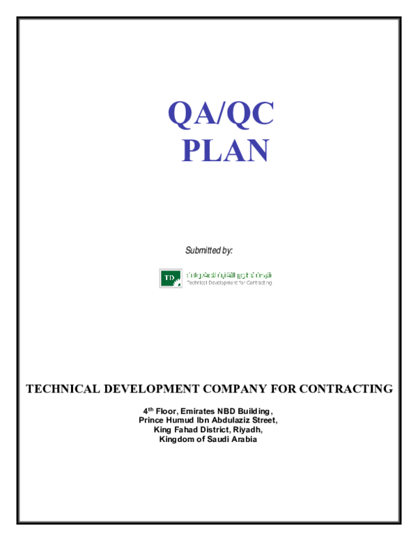 (PDF) QA/QC PLAN