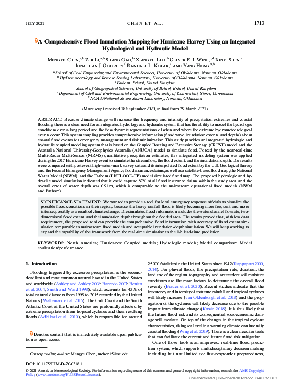 (PDF) A comprehensive flood inundation mapping for Hurricane Harvey ...