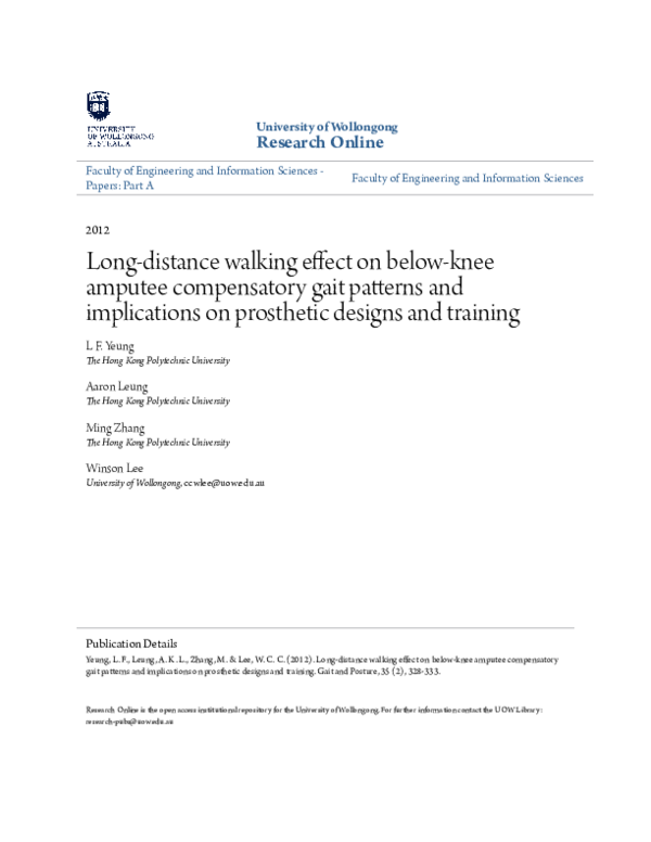 (PDF) Long-distance walking effects on trans-tibial amputees ...
