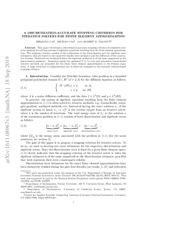 (PDF) A Discretization-Accurate Stopping Criterion for Iterative ...
