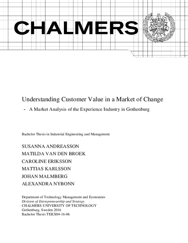 (PDF) Understanding customer value in a market of change