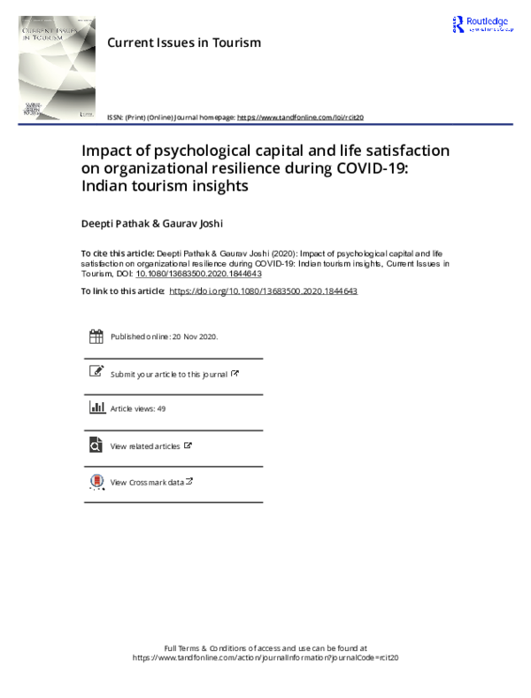 (PDF) Impact of psychological capital and life satisfaction on ...
