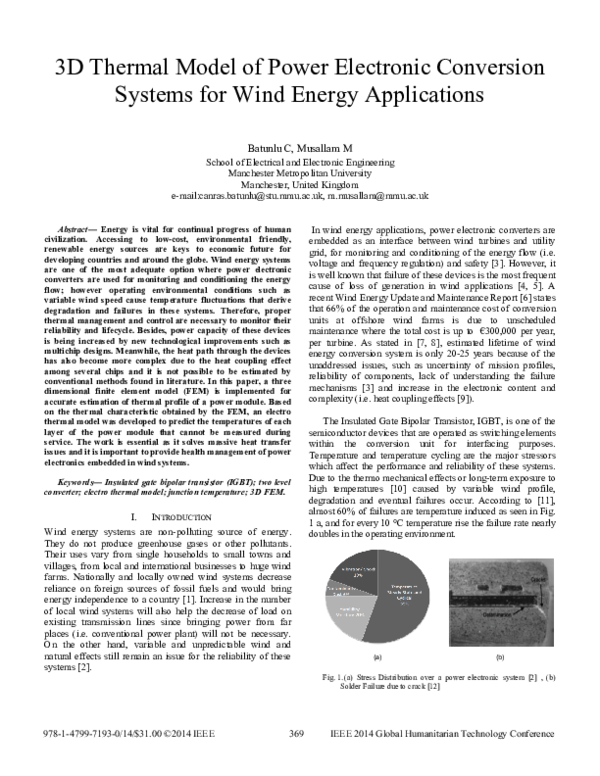 (PDF) 3D thermal model of power electronic conversion systems for wind ...